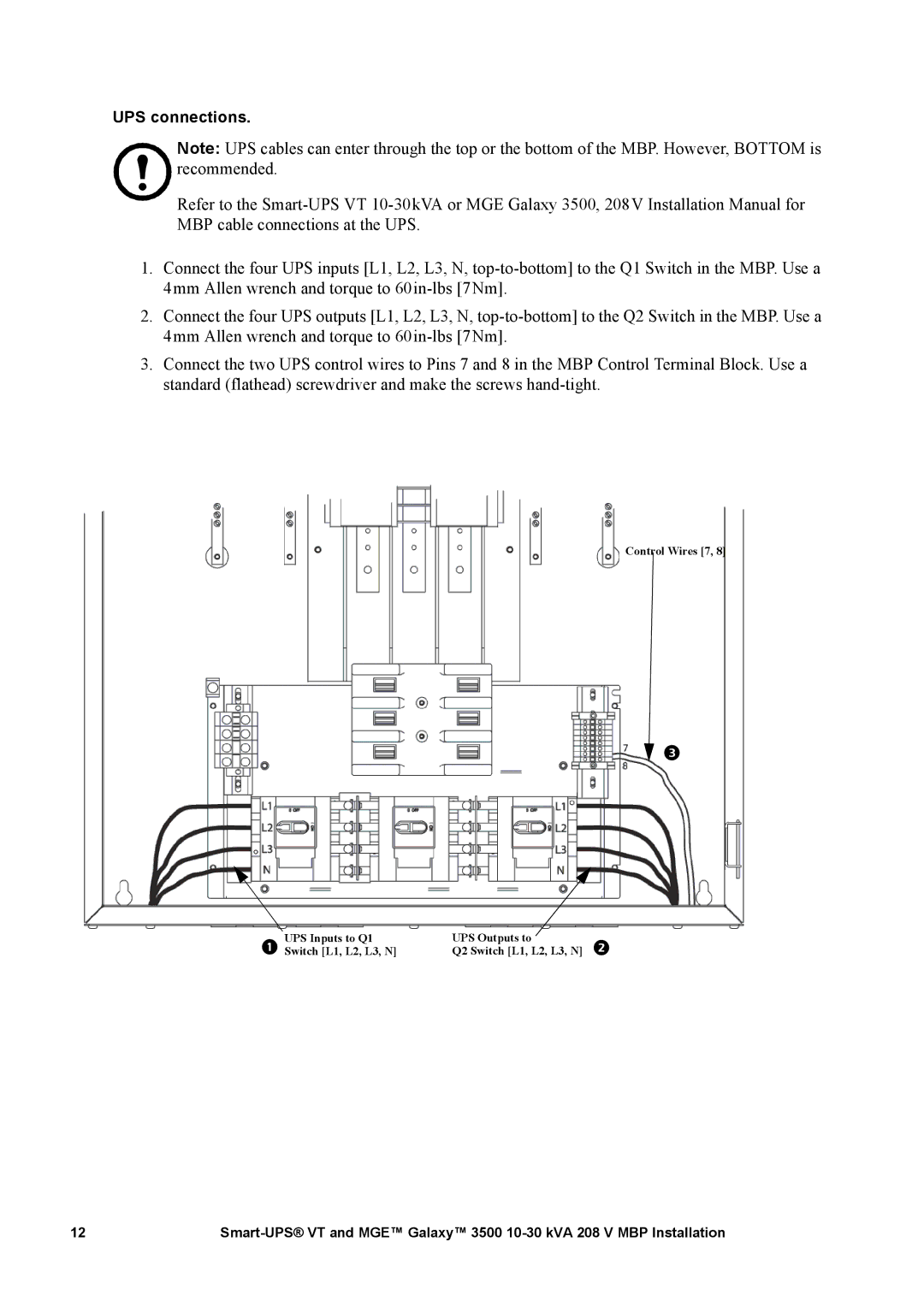 APC 3500 manual UPS connections 