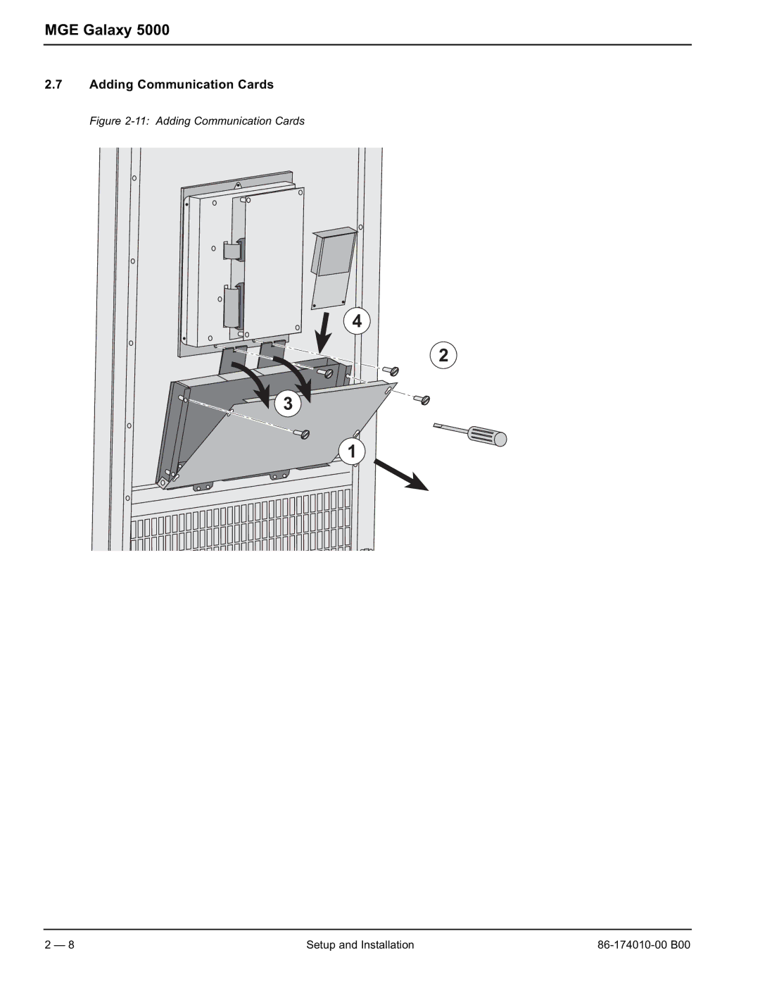 APC 40 130KVA user manual Adding Communication Cards 