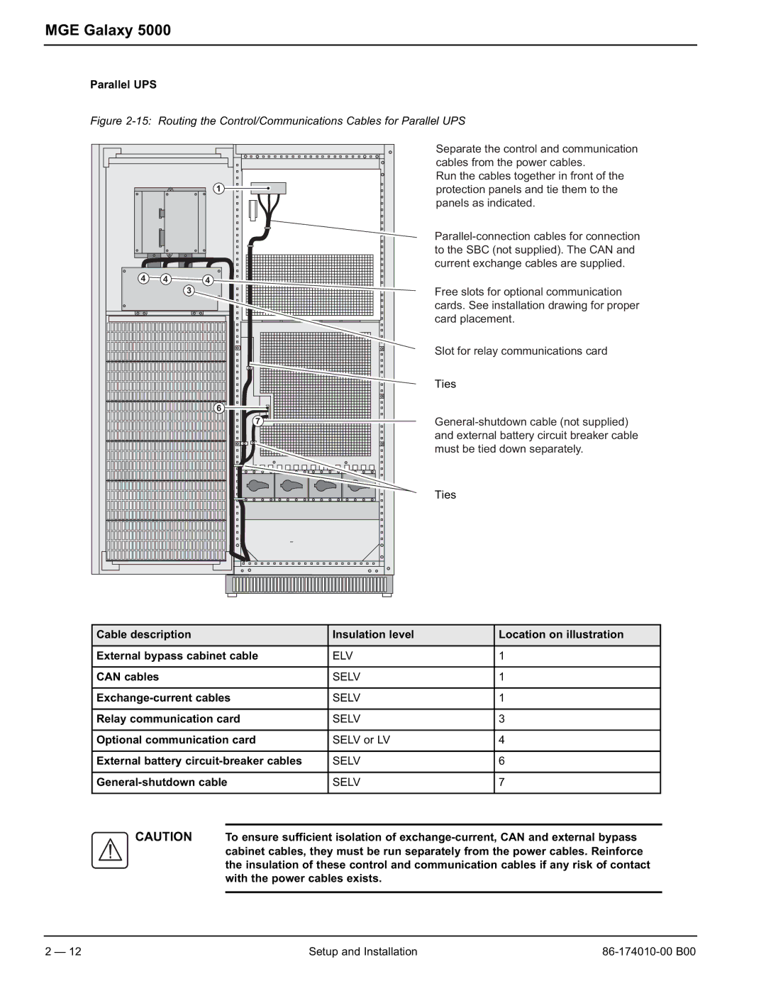 APC 40 130KVA user manual Parallel UPS, Can cables, Exchange-current cables 