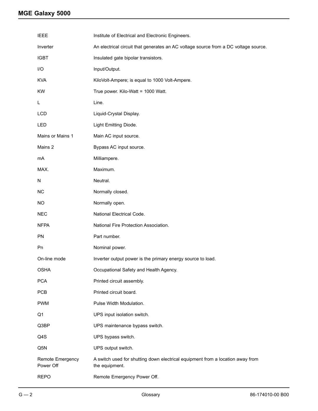 APC 40 130KVA user manual Igbt 