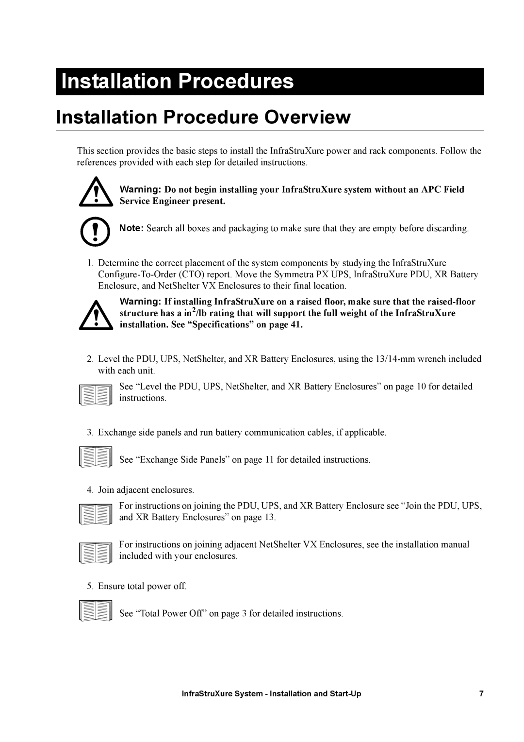 APC 600, 480, 208 manual Installation Procedures, Installation Procedure Overview 