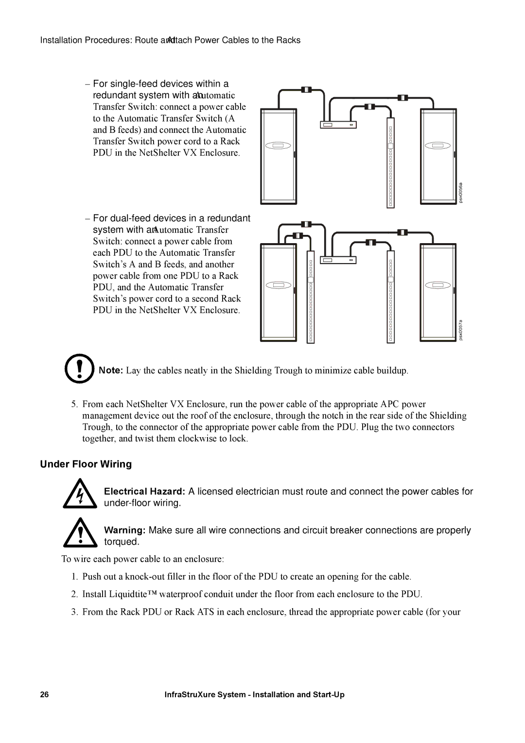 APC 480, 208, 600 manual For single-feed devices within a, Under Floor Wiring 