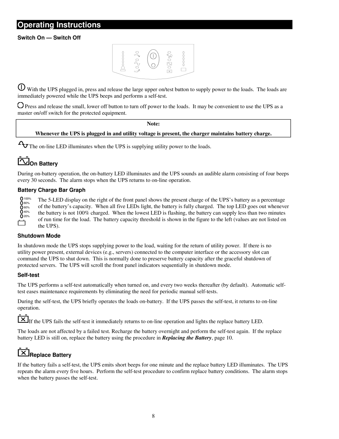 APC 5000RMB user manual Operating Instructions 