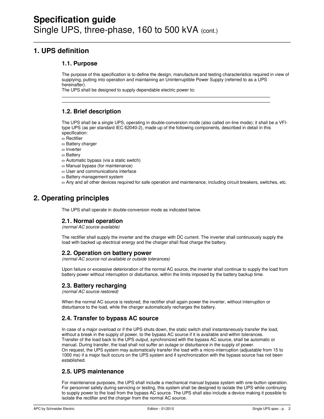 APC 7000 dimensions UPS definition, Operating principles 