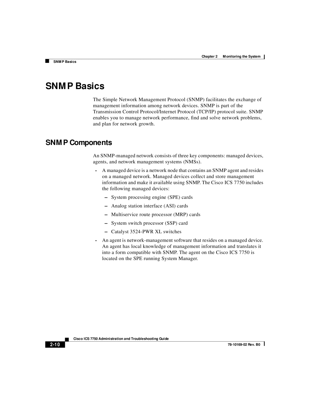 APC 78-10169-02 manual Snmp Basics, Snmp Components 