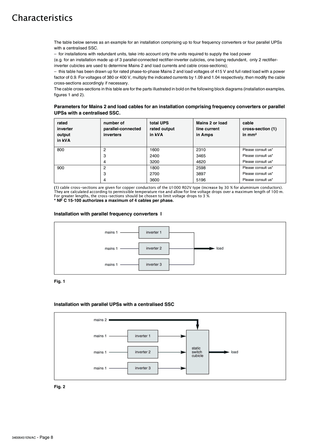 APC 9000 Installation with parallel frequency converters, Installation with parallel UPSs with a centralised SSC 