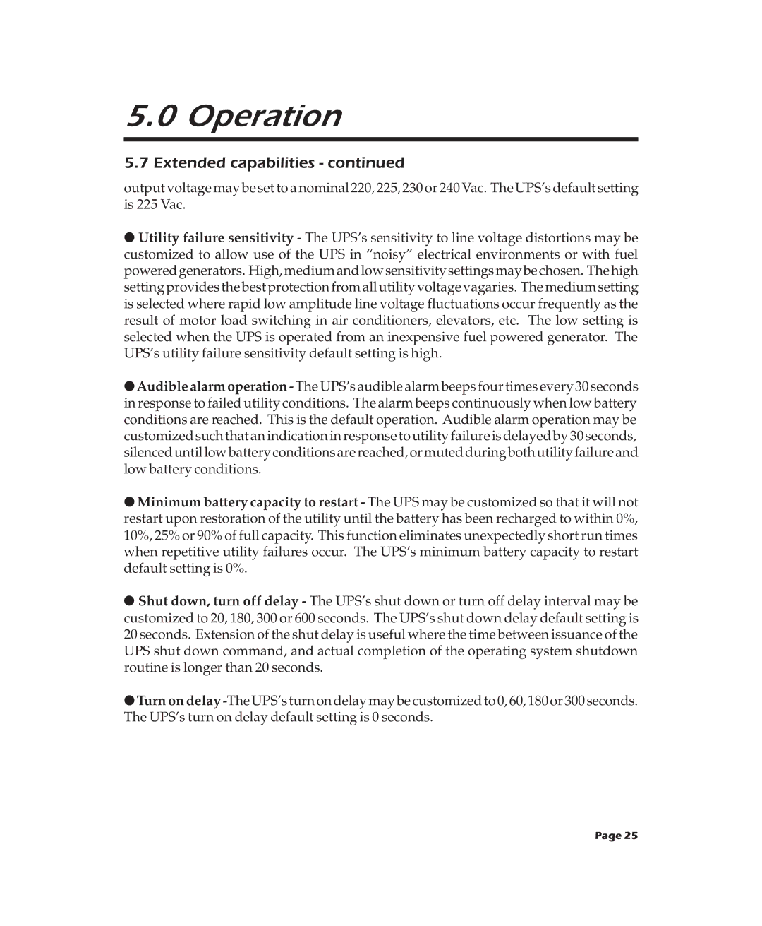 APC 900XL, 2000XL, 600XL user manual Operation 