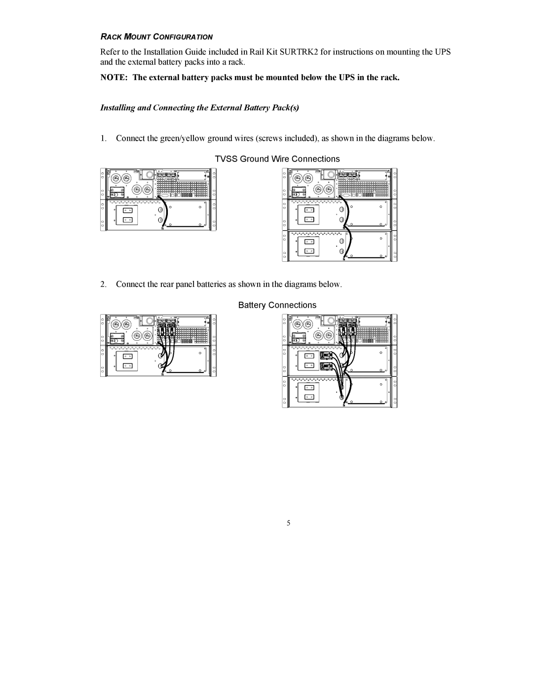 APC 990-1387A user manual Battery Connections 