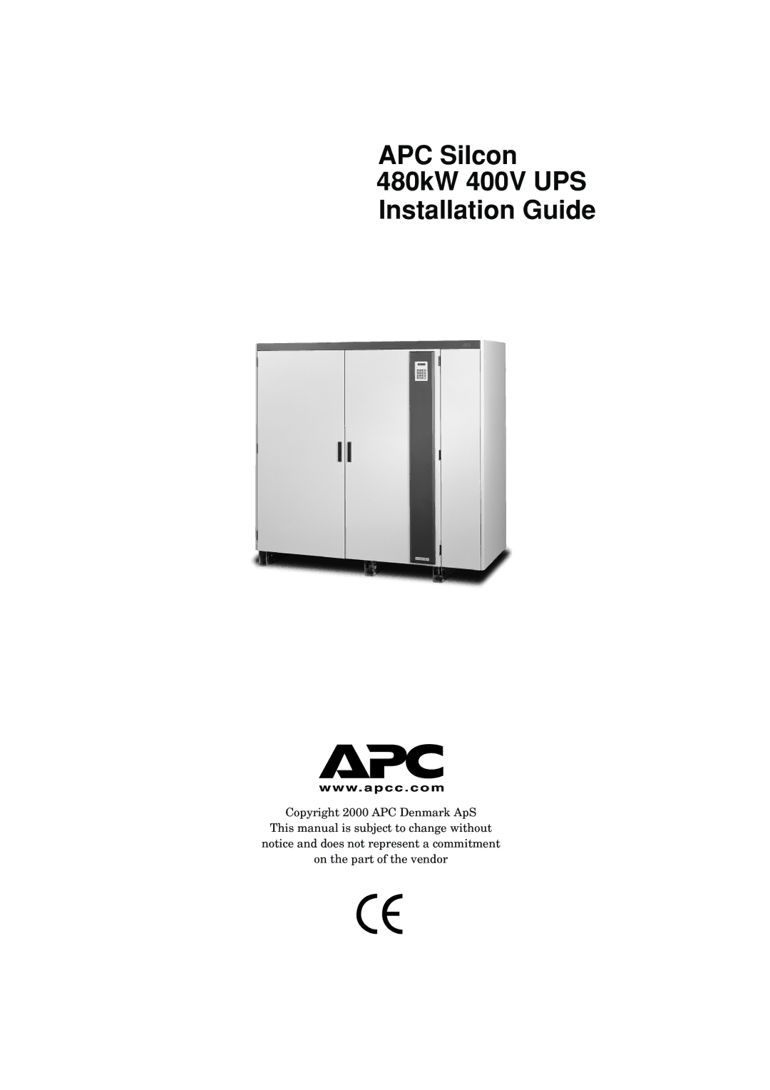 APC 990-4053 manual APC Silcon 480kW 400V UPS Installation Guide 