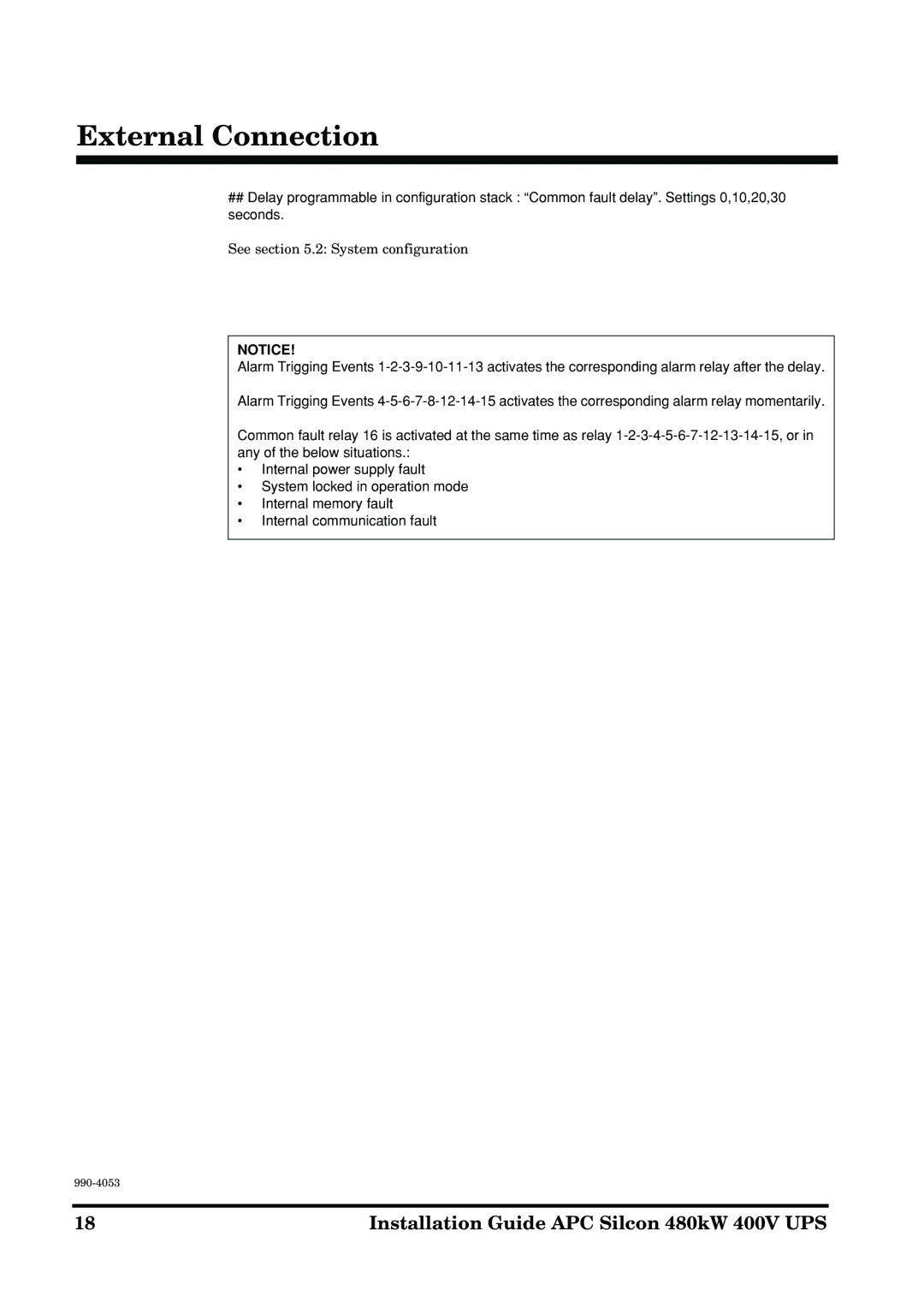 APC 990-4053 manual See .2 System configuration 