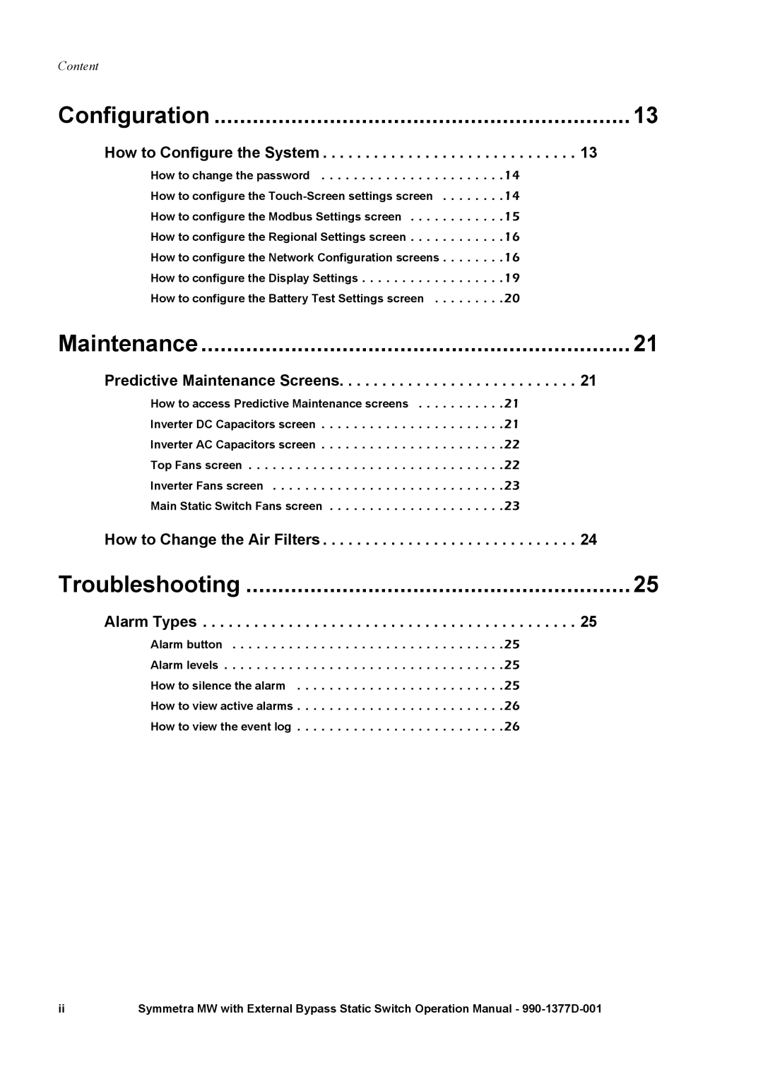 APC 990 manual Configuration 