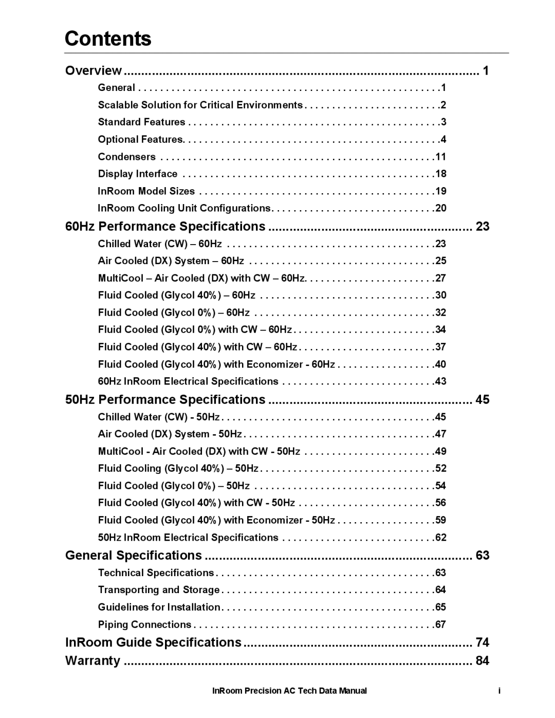 APC ACPCW40-150, ACPDX21-86 manual Contents 