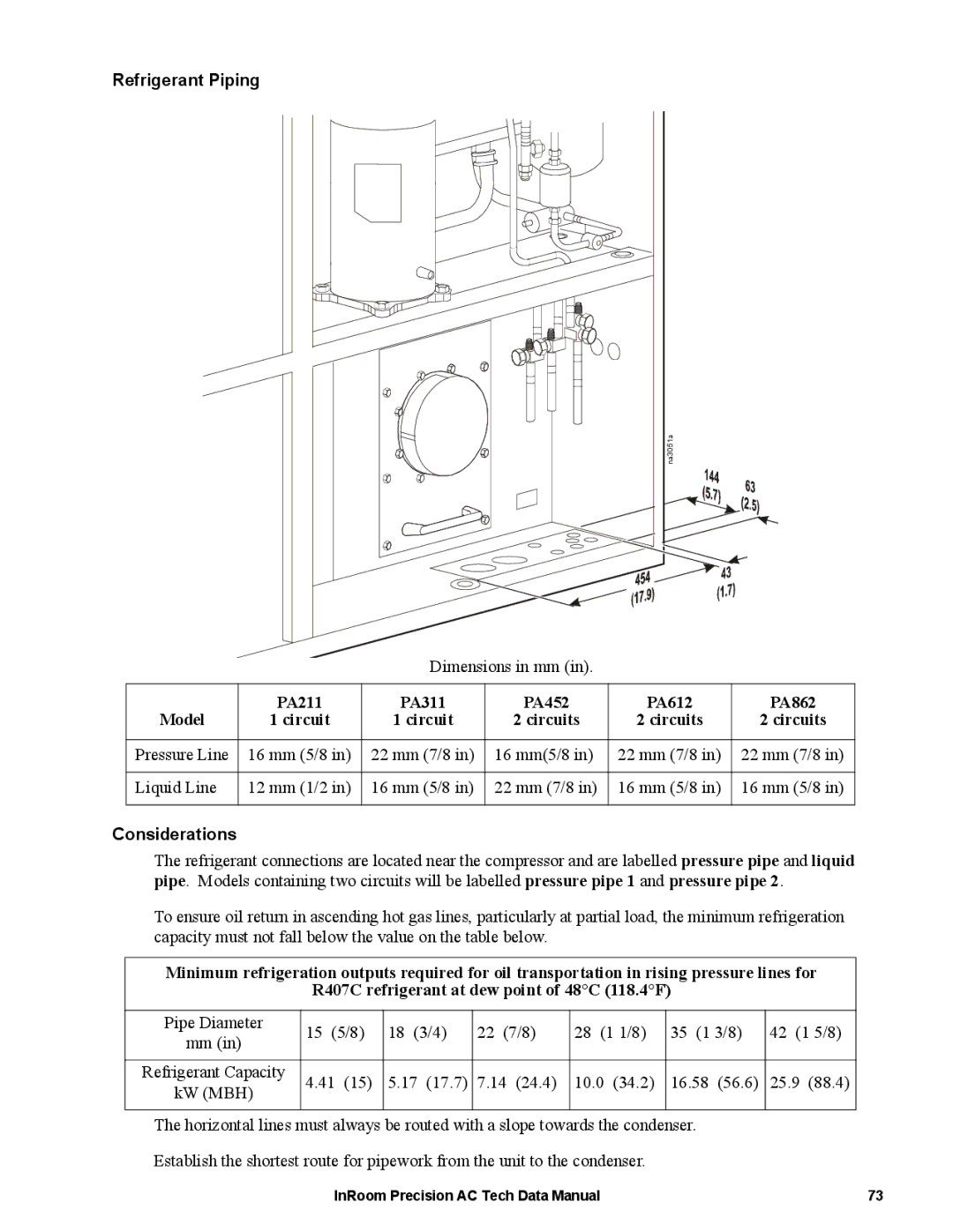 APC ACPCW40-150, ACPDX21-86 manual Refrigerant Piping, Considerations 