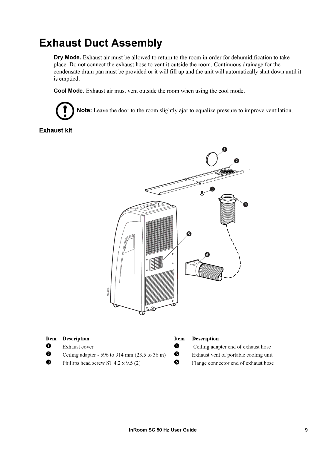 APC ACPSC3000 manual Exhaust Duct Assembly, Exhaust kit 