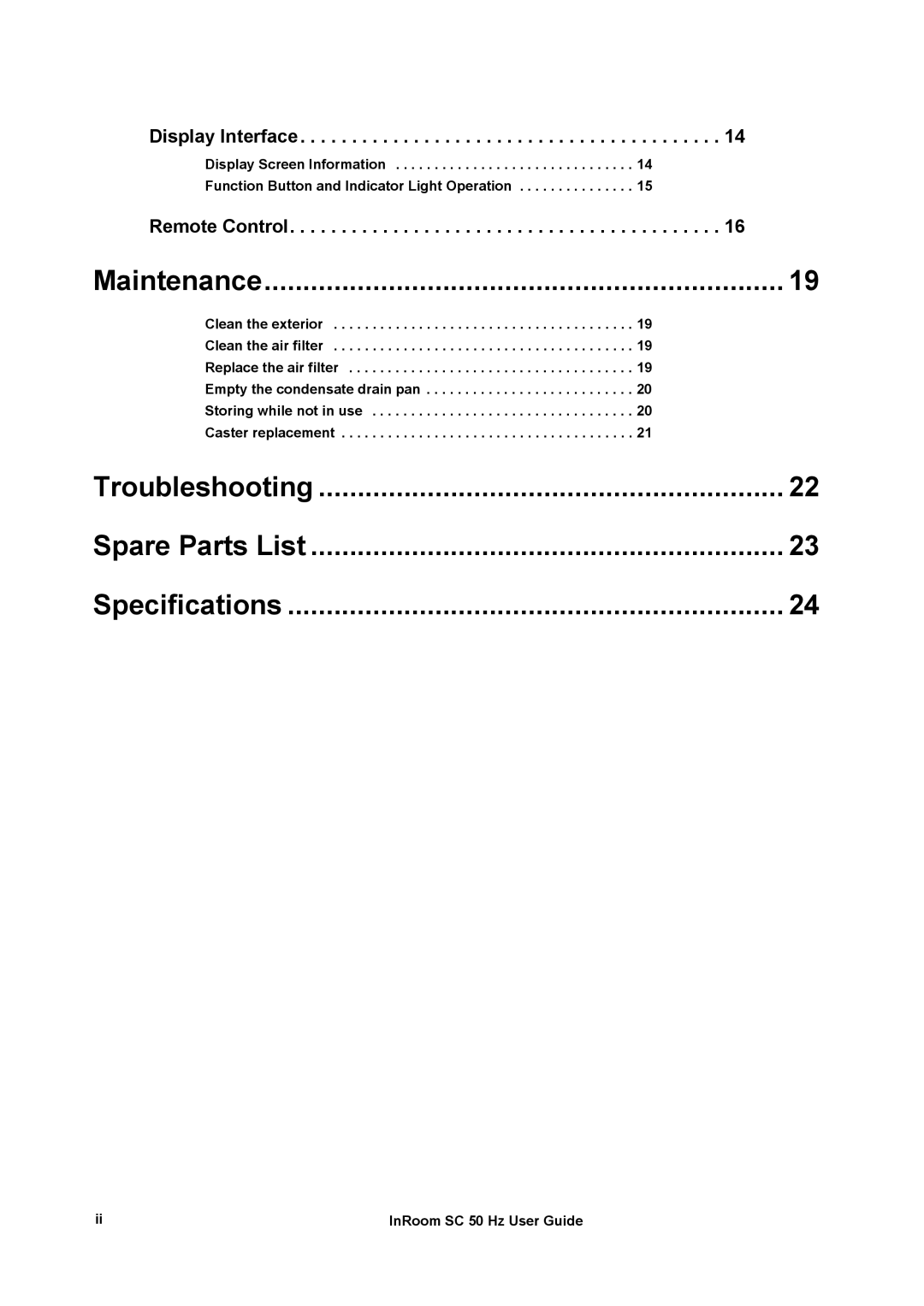 APC ACPSC3000 manual Troubleshooting Spare Parts List Specifications 