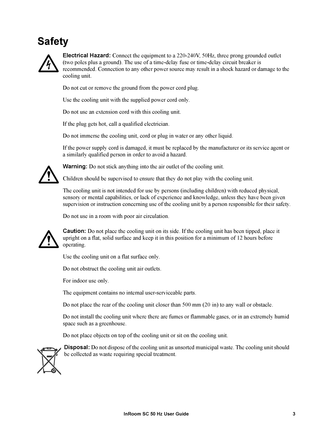 APC ACPSC3000 manual Safety 