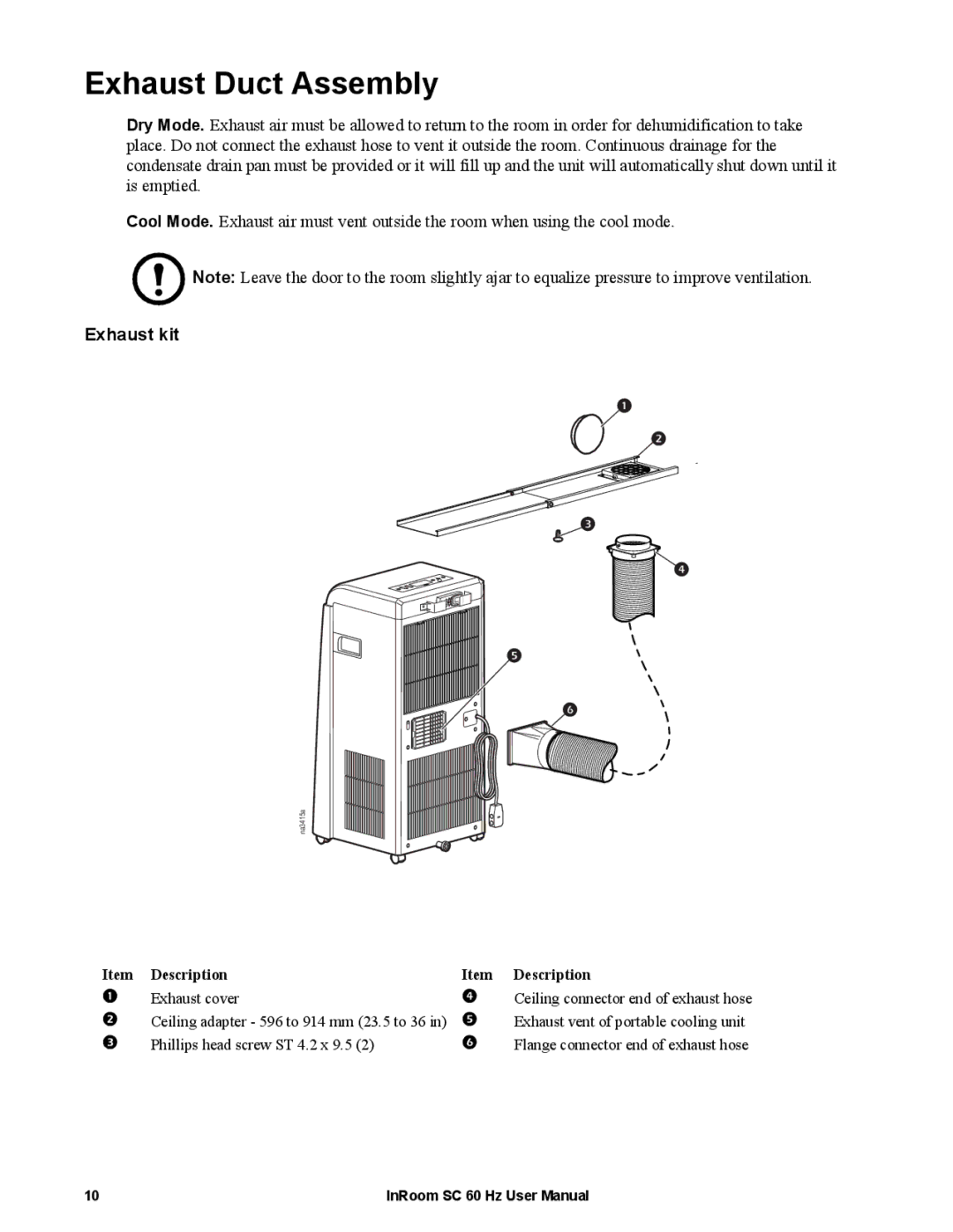 APC ACPSC3500, ACPSC2000 user manual Exhaust Duct Assembly, Exhaust kit 