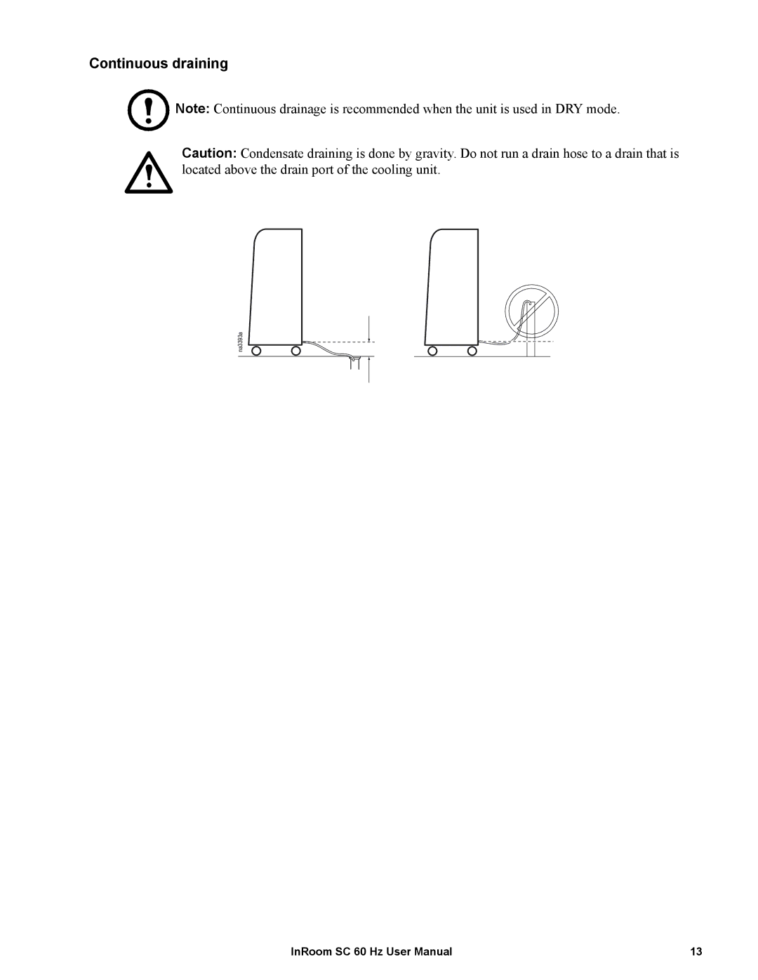 APC ACPSC2000, ACPSC3500 user manual Continuous draining 