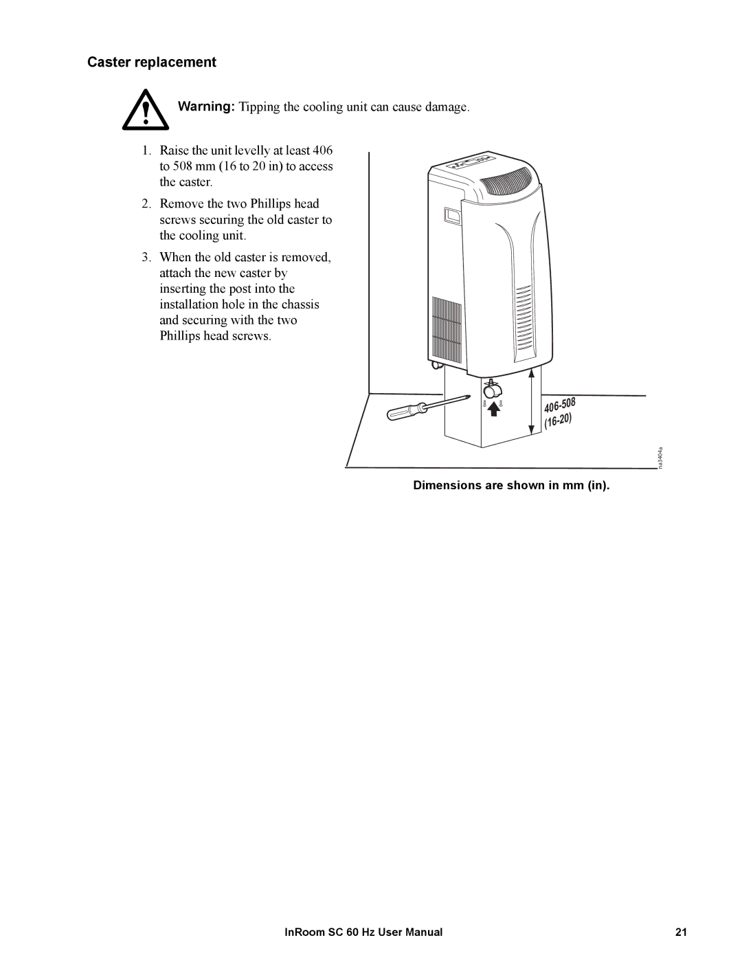 APC ACPSC2000, ACPSC3500 user manual Caster replacement 