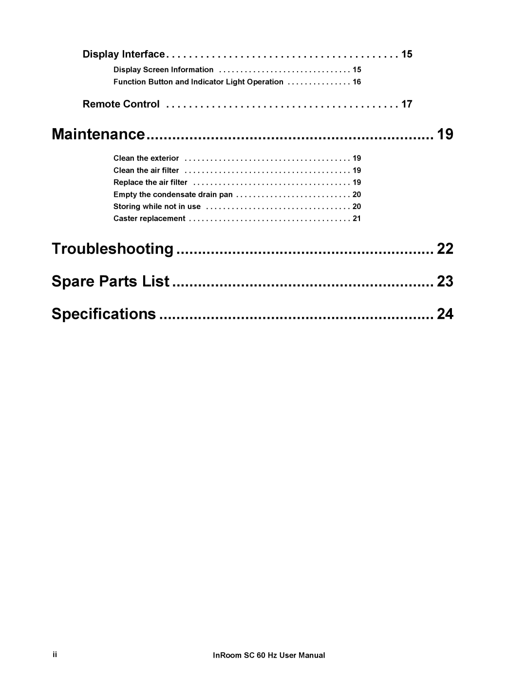 APC ACPSC3500, ACPSC2000 user manual Troubleshooting Spare Parts List Specifications 