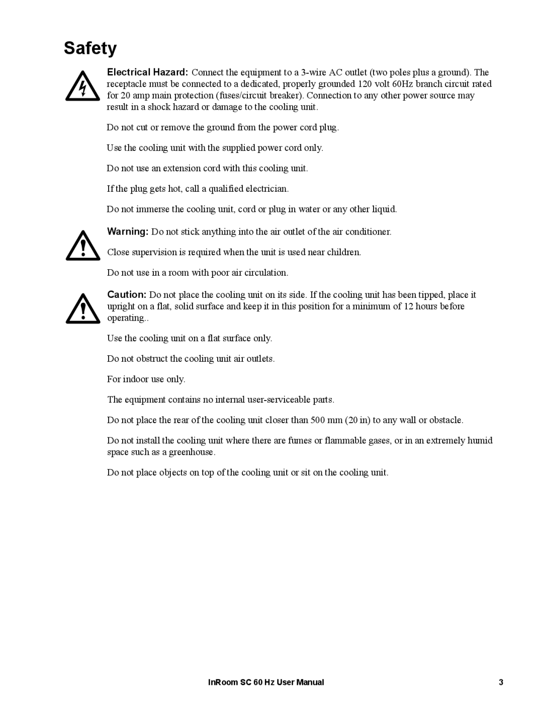 APC ACPSC2000, ACPSC3500 user manual Safety 