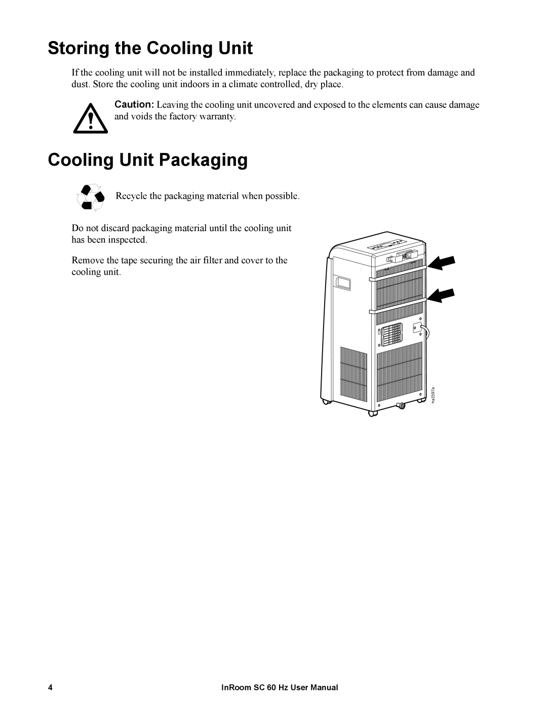 APC ACPSC3500, ACPSC2000 user manual Storing the Cooling Unit, Cooling Unit Packaging 