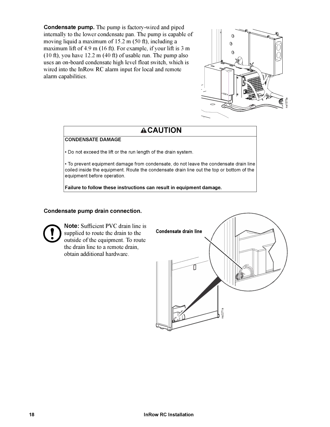 APC ACRC103, ACRC100 manual Condensate pump drain connection 