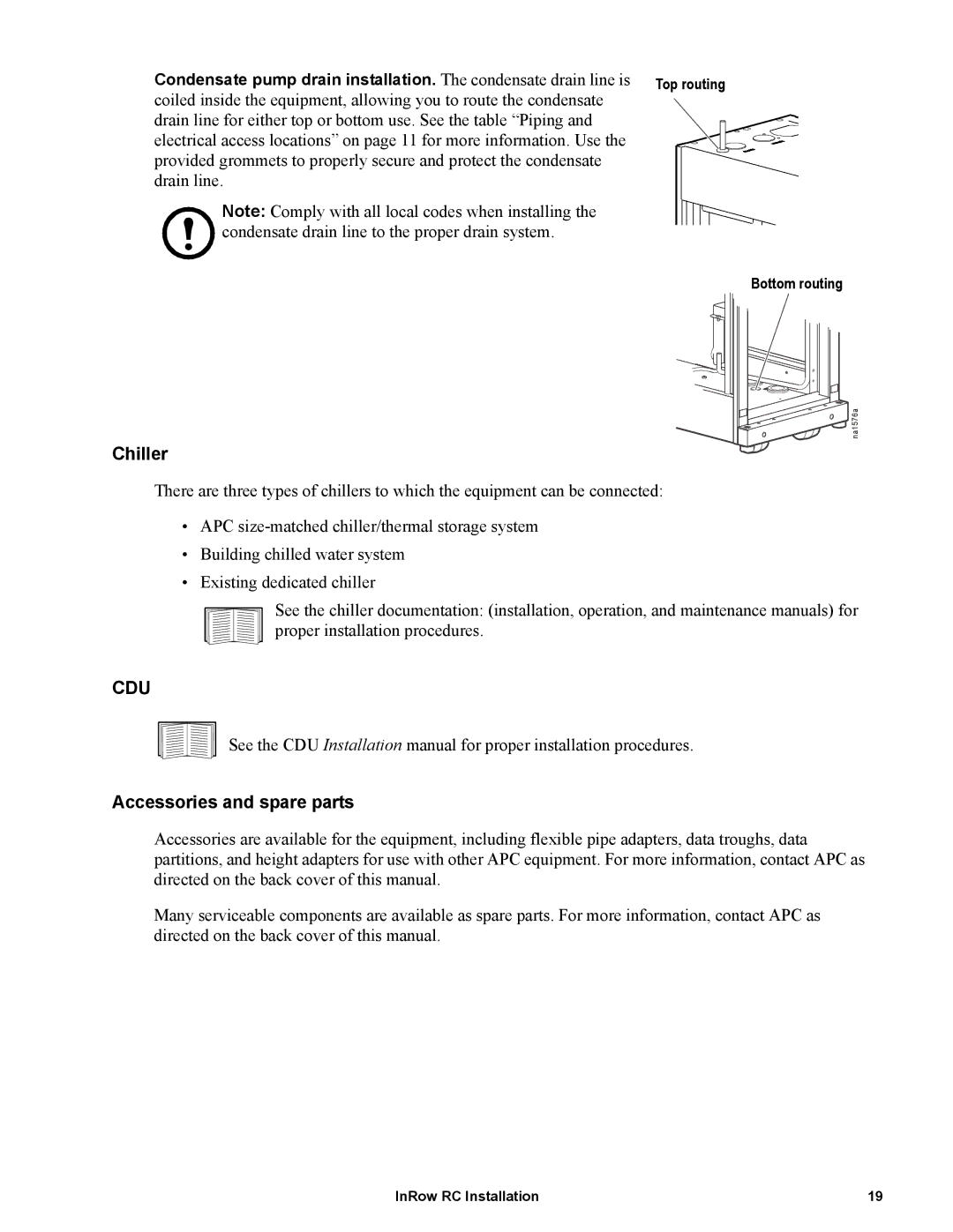 APC ACRC100, ACRC103 manual Chiller, Accessories and spare parts 