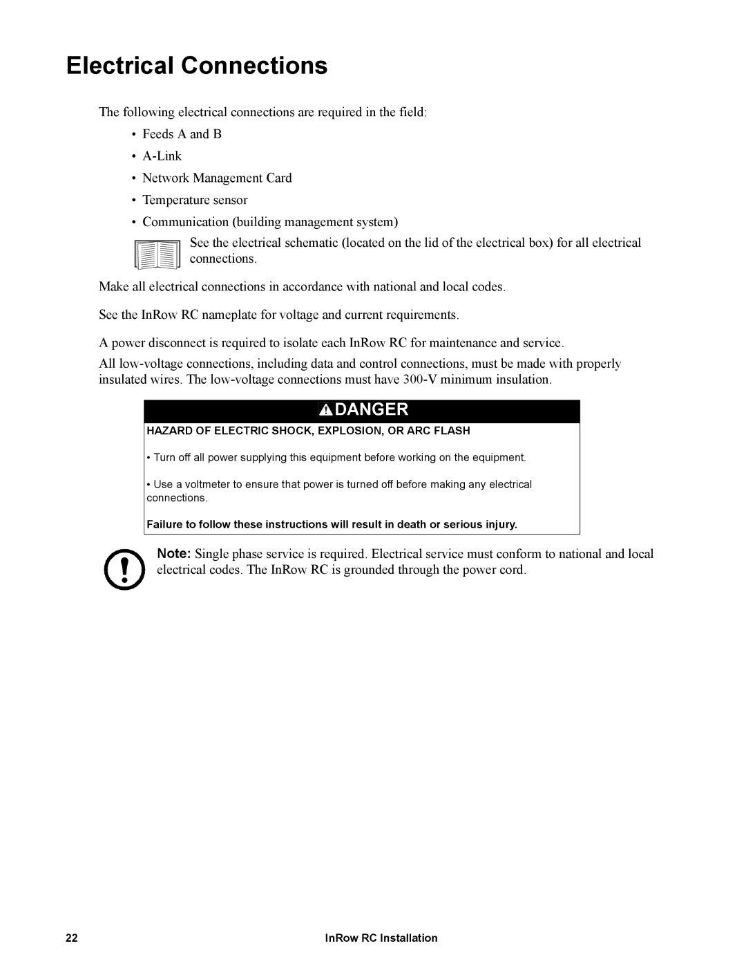 APC ACRC103, ACRC100 manual Electrical Connections 