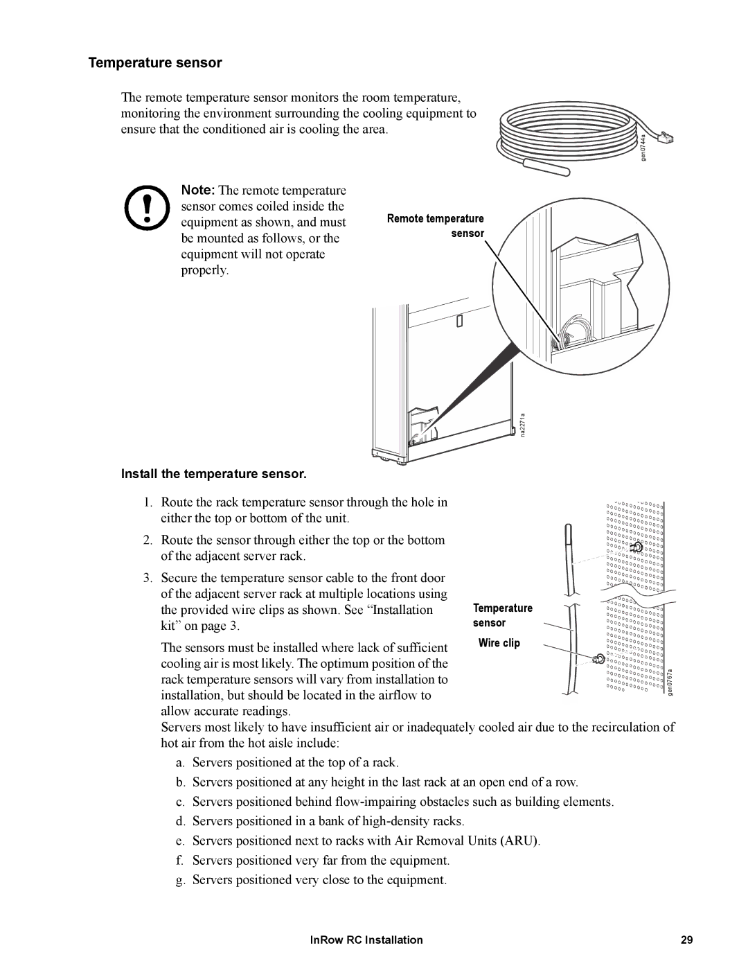 APC ACRC100, ACRC103 manual Temperature sensor 