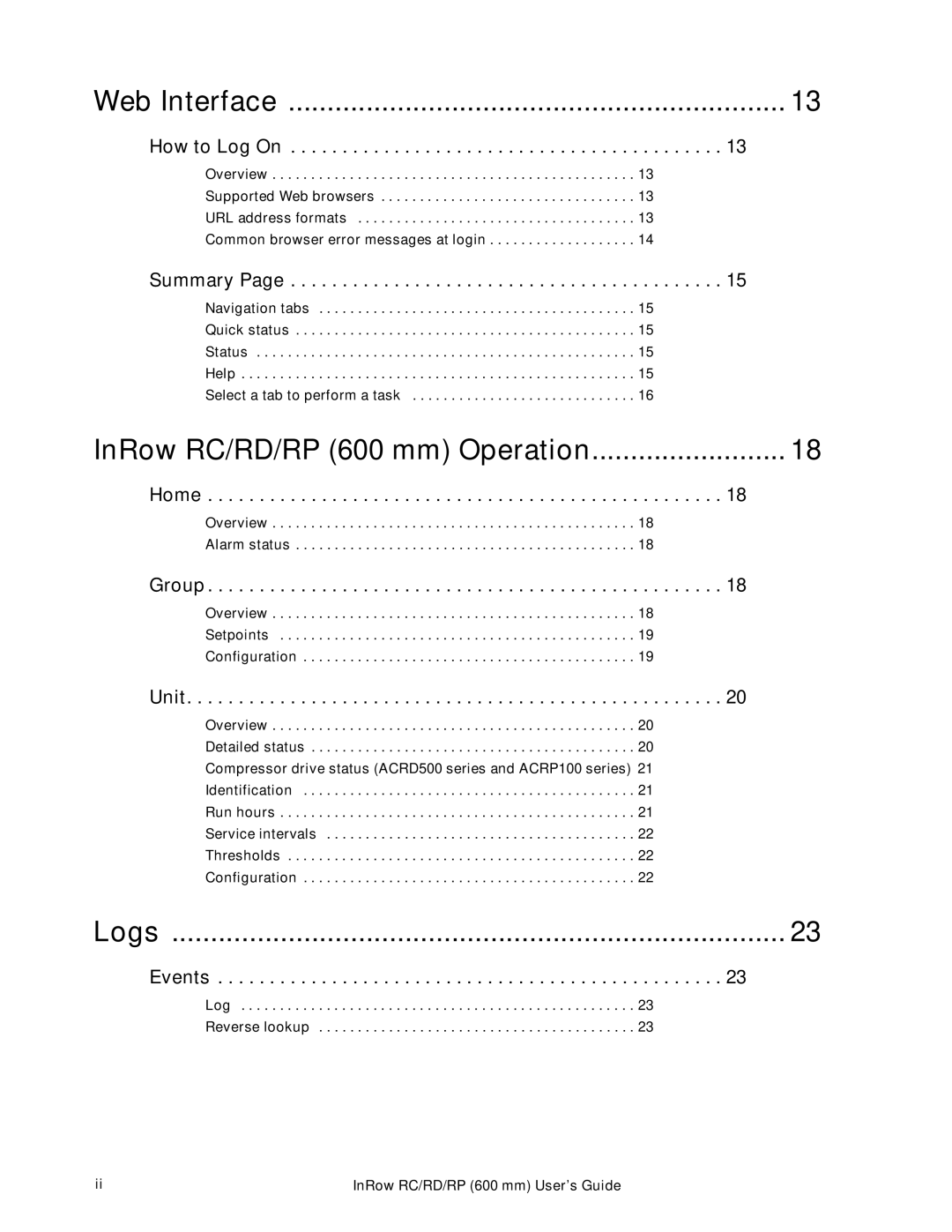 APC ACRD500, ACRP501, ACRP500, ACRP100, ACRP101, ACRD501, ACRC501, ACRC500 manual Web Interface 