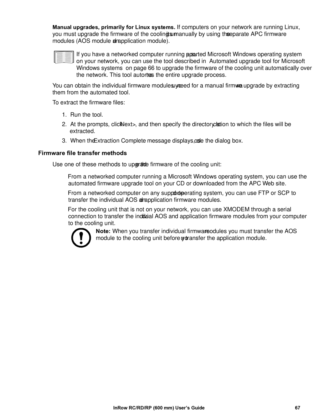 APC ACRP101, ACRP501, ACRP500, ACRP100, ACRD500, ACRD501, ACRC501, ACRC500 manual Firmware file transfer methods 