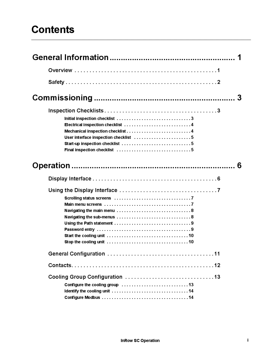 APC ACSC101, ACSC100 manual Contents 