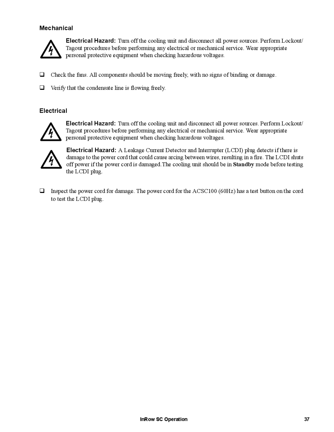 APC ACSC101, ACSC100 manual Mechanical, Electrical 