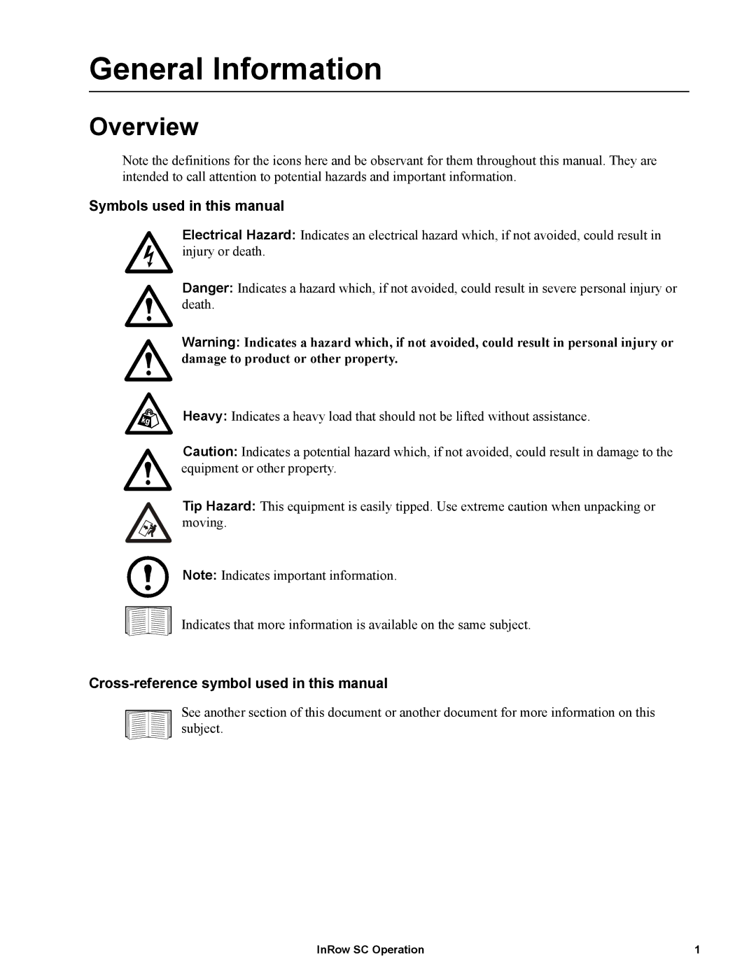 APC ACSC101 General Information, Overview, Symbols used in this manual, Cross-reference symbol used in this manual 