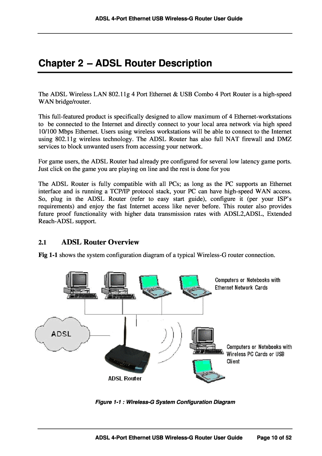 APC ADSL 4-Port manual ADSL Router Description, ADSL Router Overview 