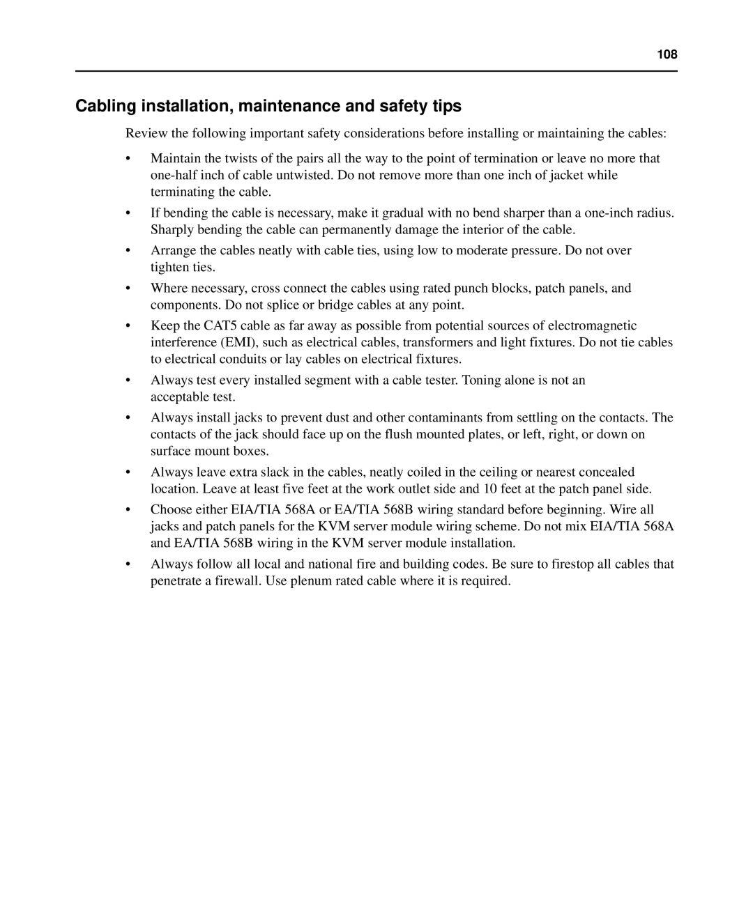 APC AP5616, AP5610, AP5615 manual Cabling installation, maintenance and safety tips 