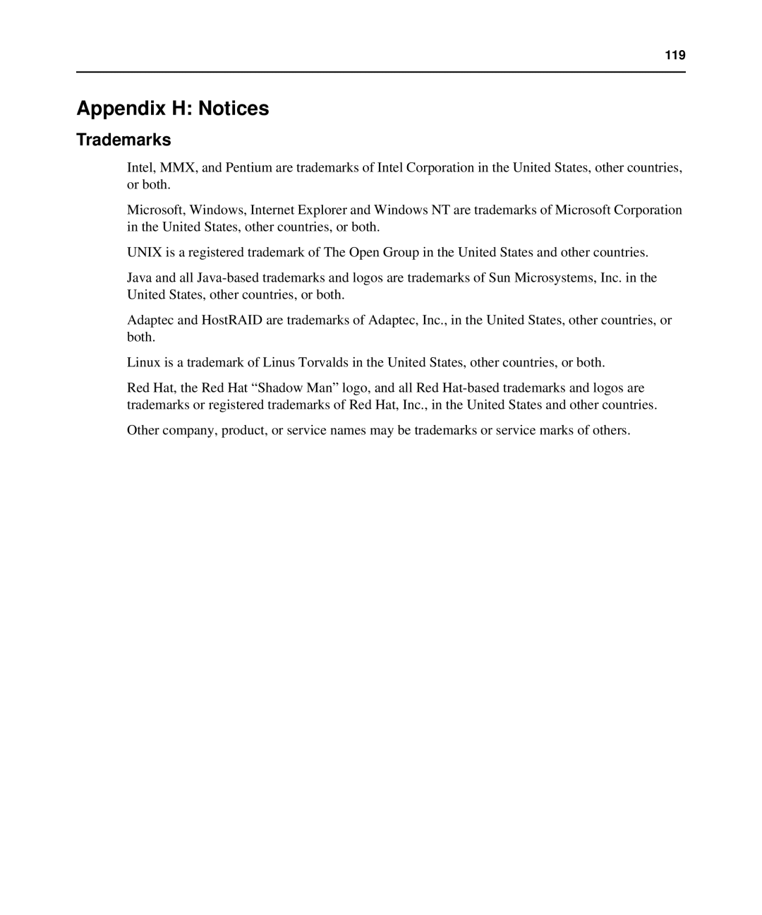 APC AP5615, AP5616, AP5610 manual Appendix H Notices, Trademarks 