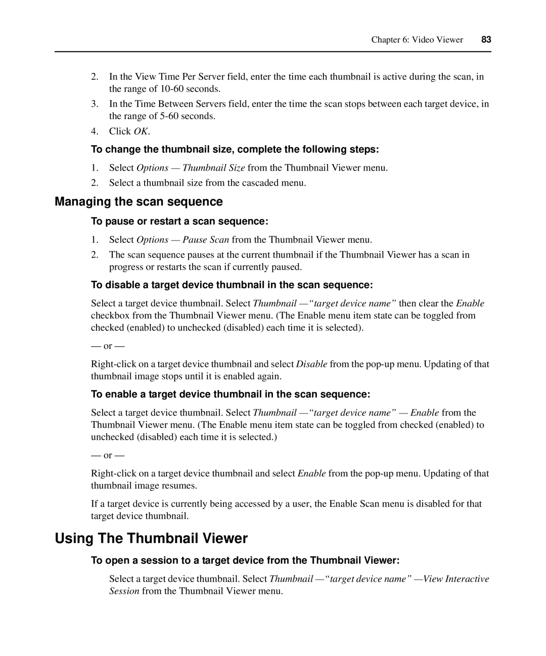 APC AP5615, AP5616, AP5610 manual Using The Thumbnail Viewer, Managing the scan sequence 