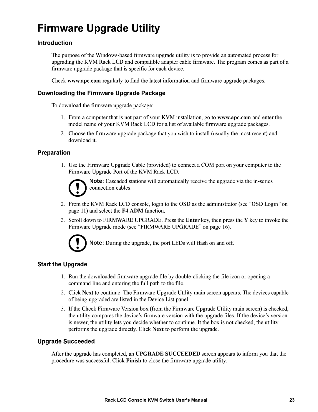 APC AP5808, AP5816 user manual Firmware Upgrade Utility 