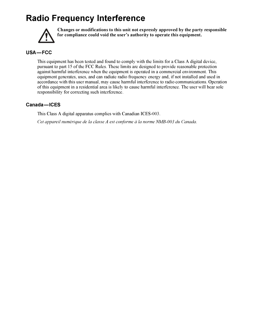 APC AP5808, AP5816 user manual Radio Frequency Interference, Canada-ICES 