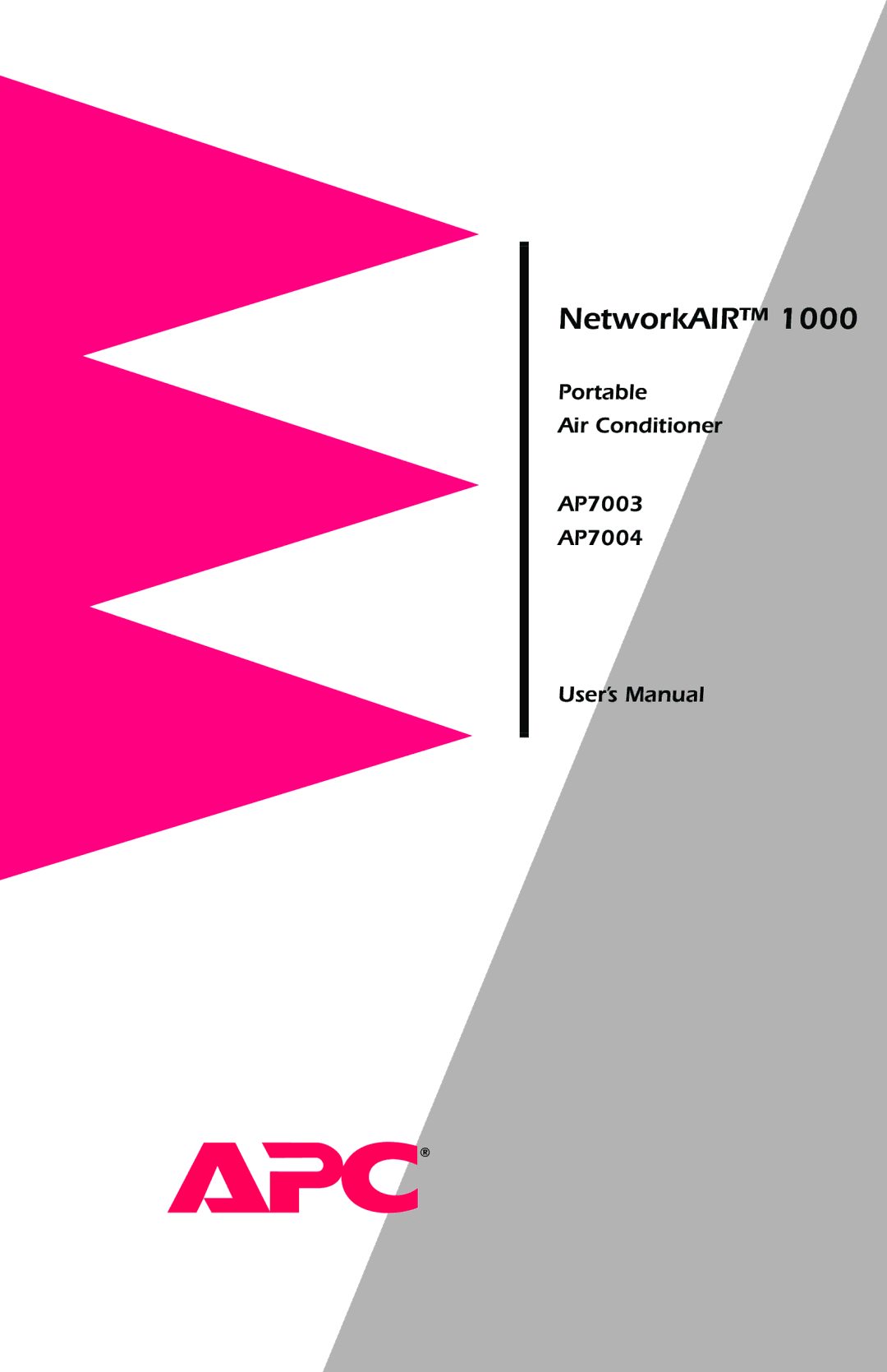 APC user manual NetworkAIR, Portable Air Conditioner AP7003 AP7004 User’s Manual 