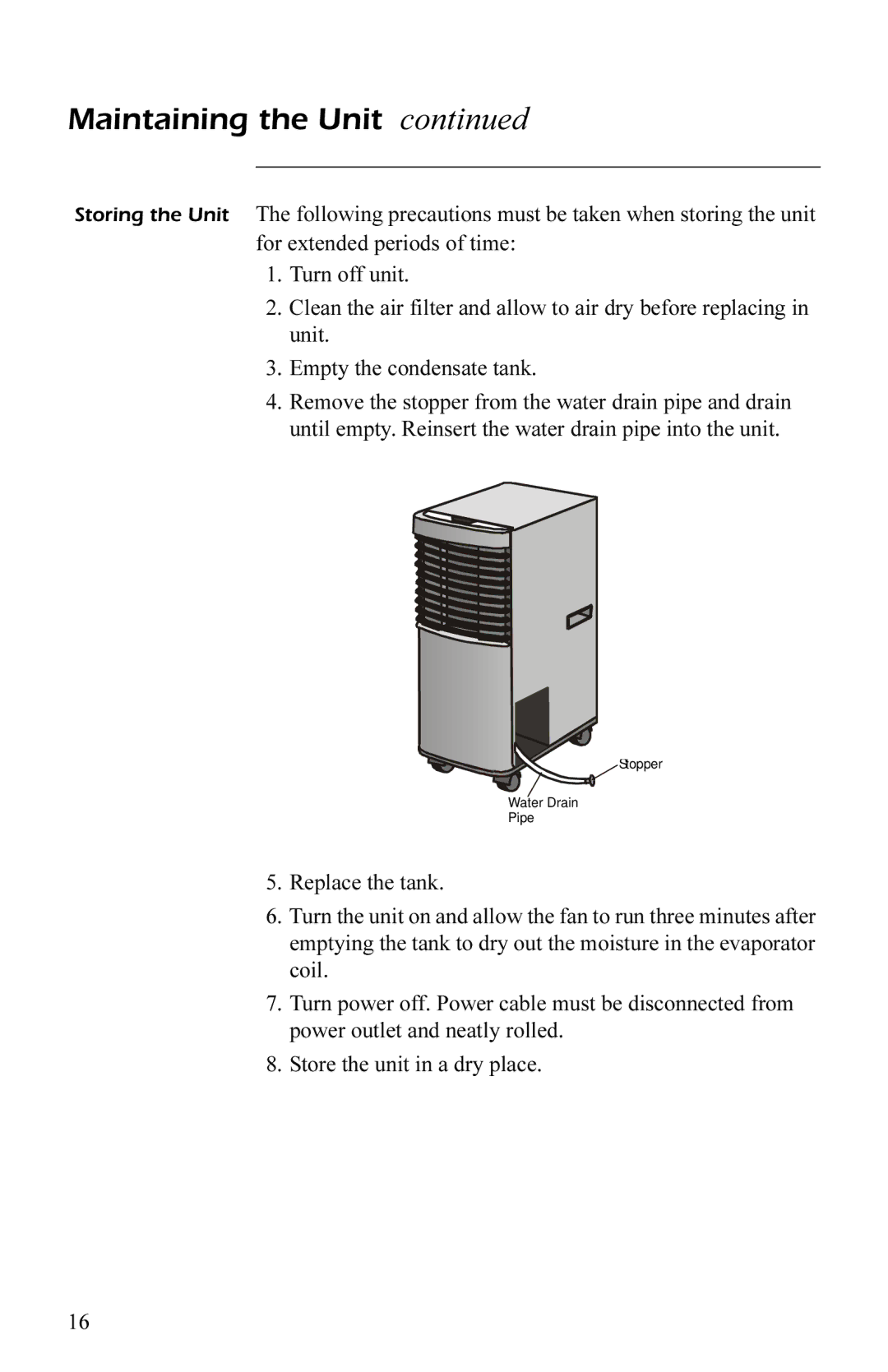 APC AP7004, AP7003 user manual Stopper Water Drain Pipe 