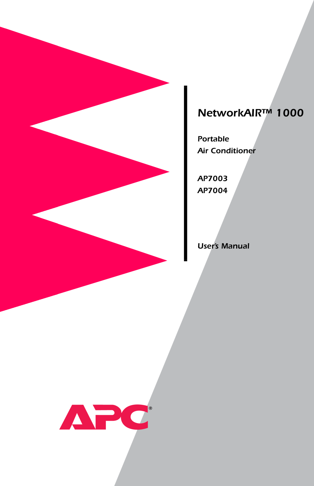 APC user manual NetworkAIR, Portable Air Conditioner AP7003 AP7004 