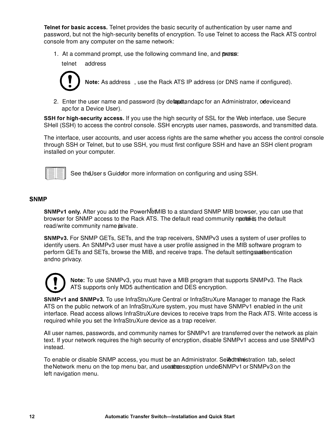 APC AP7752 quick start Snmp 