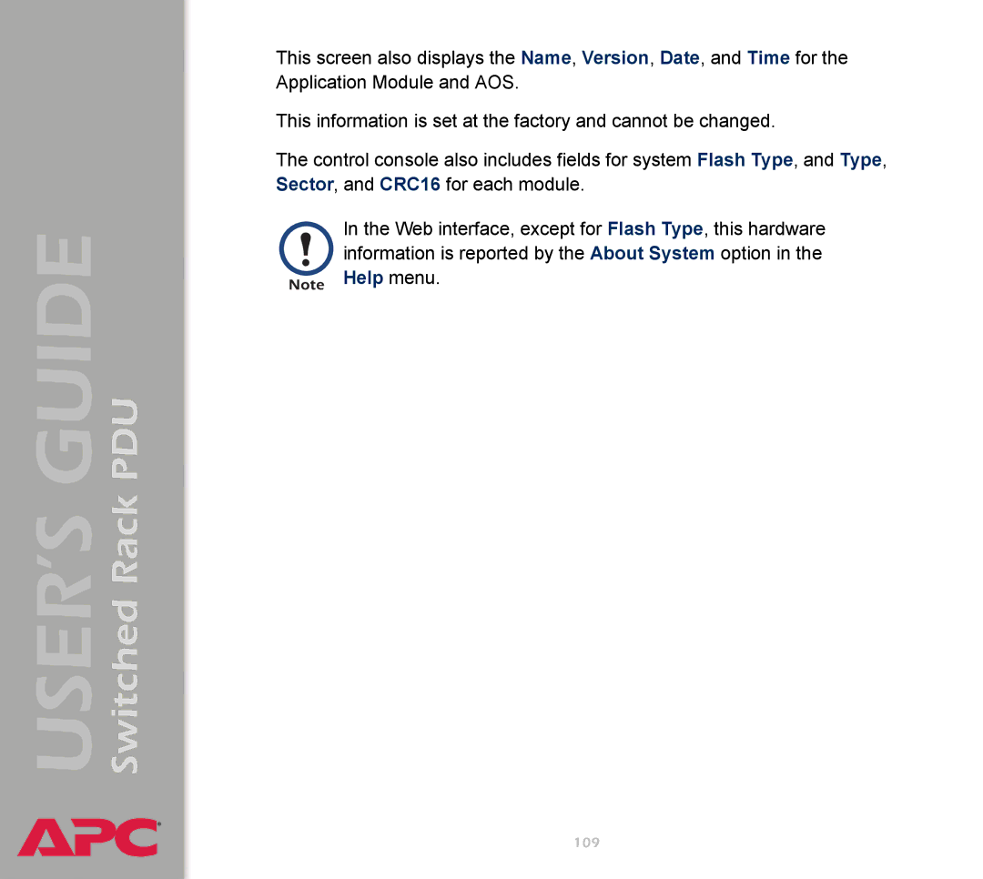 APC AP7900 manual 109 