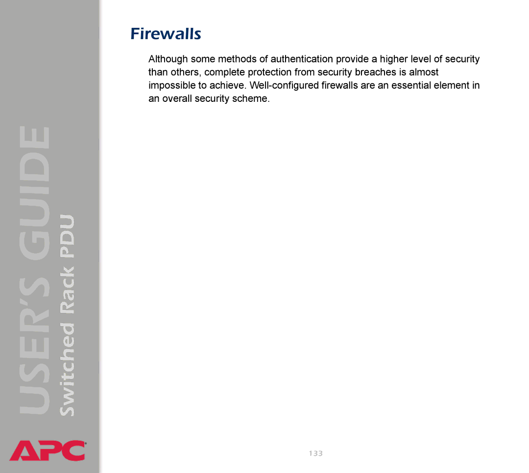 APC AP7900 manual Firewalls 