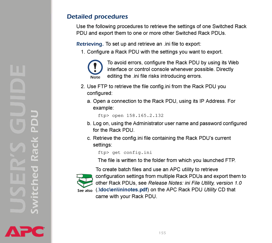 APC AP7900 manual Detailed procedures 