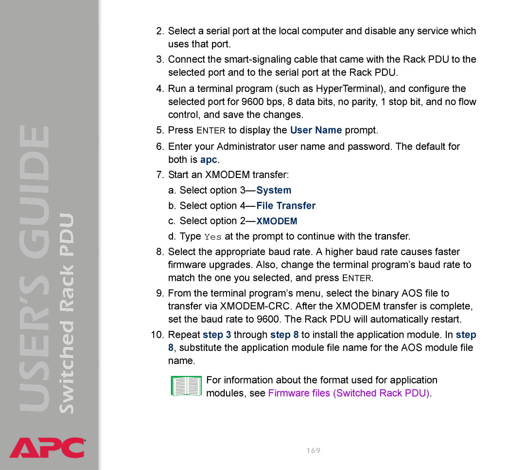 APC AP7900 manual 169 