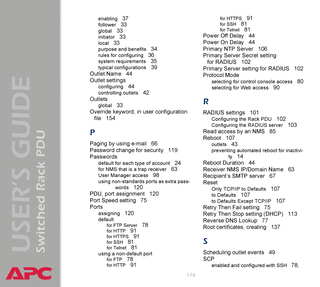 APC AP7900 manual Scp 